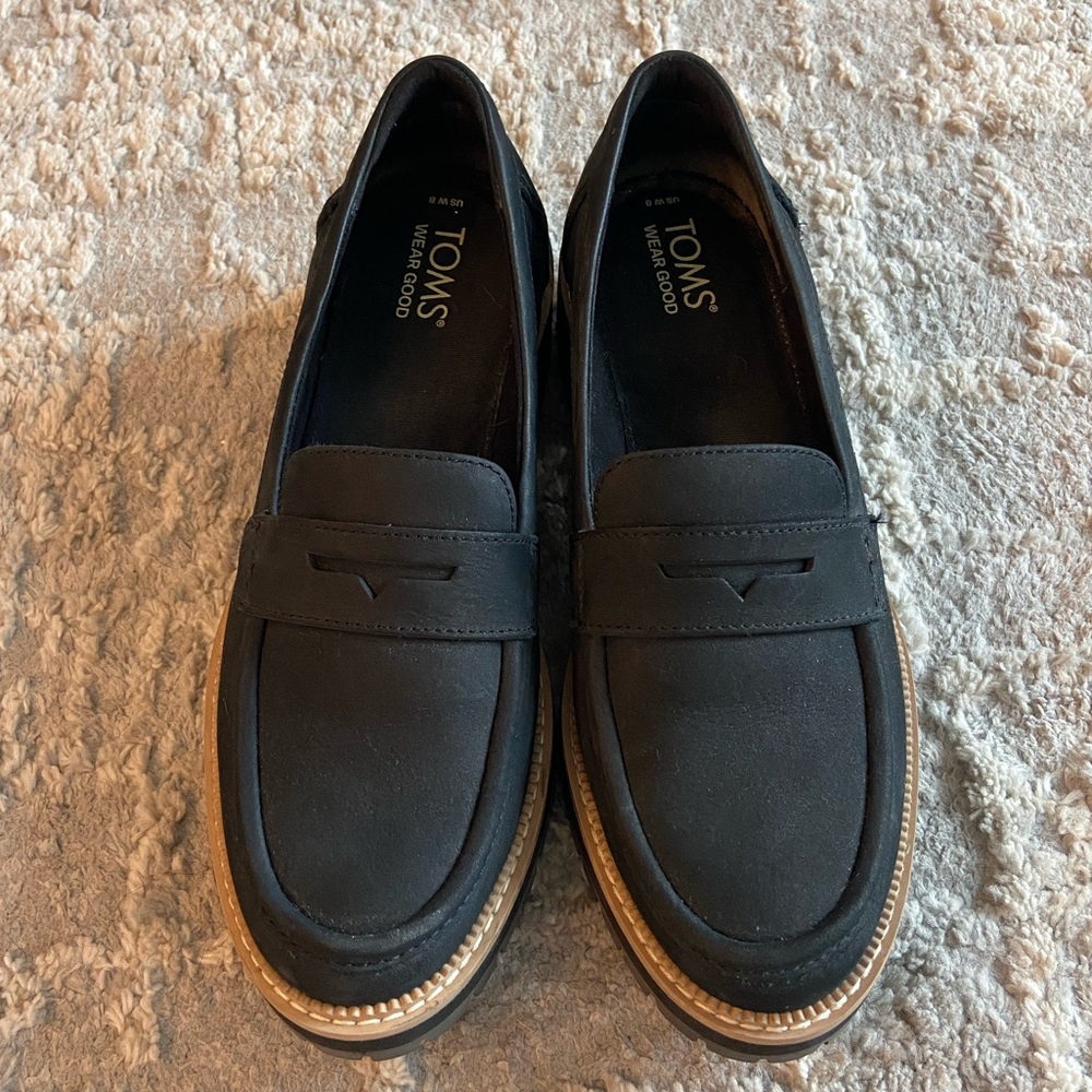 TOMS Cara Loafers Black Sz 8